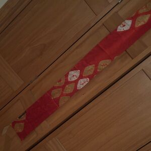 Vibrant Red and Gold Women's Scarf